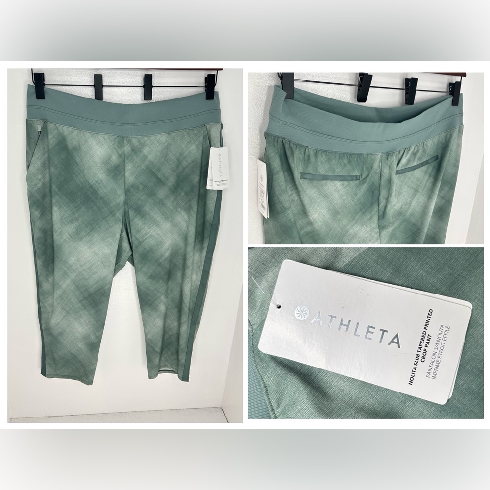 Athleta NWT Nolita Slim Tapered Printed Crop Pant Size 22 Athleisure Travel